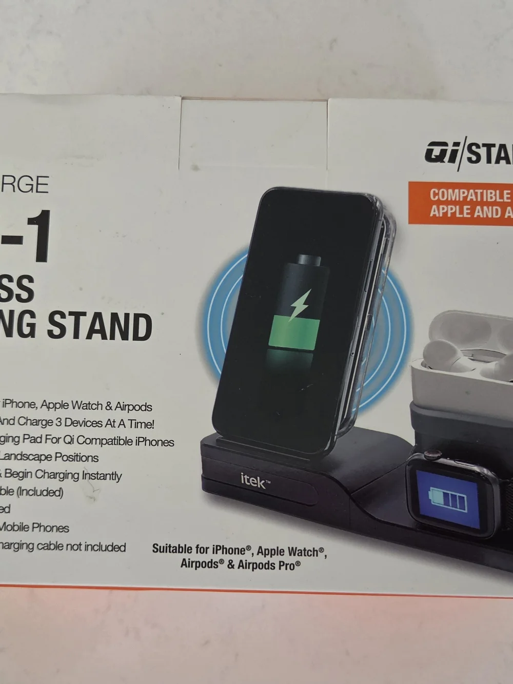 3-in-1 Wireless Charging Stand - Black